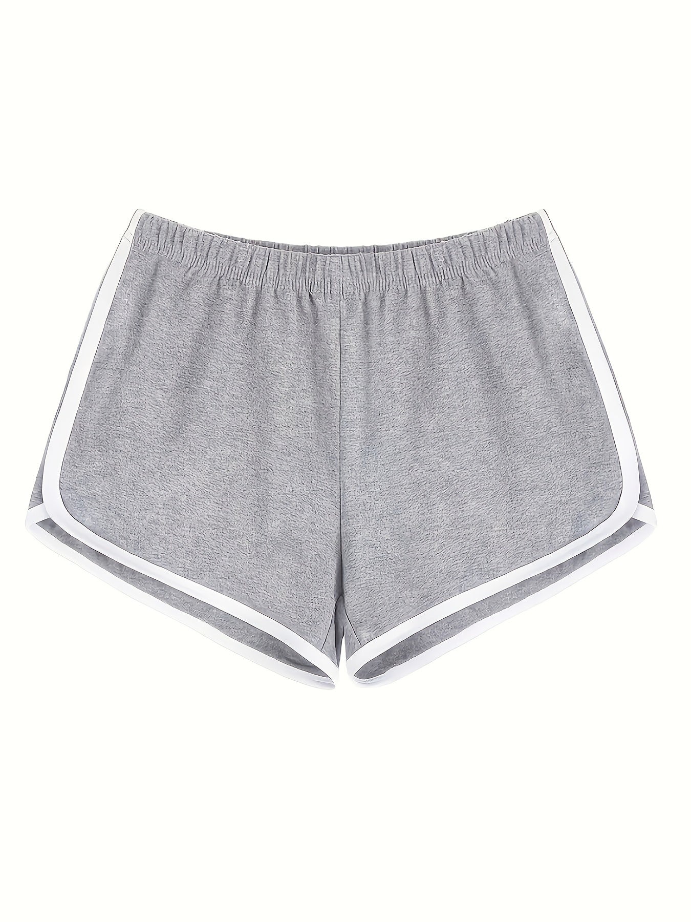 2 Pack Sporty Pajama Shorts Set Women's Plus Size Elastic Waist Home Wear