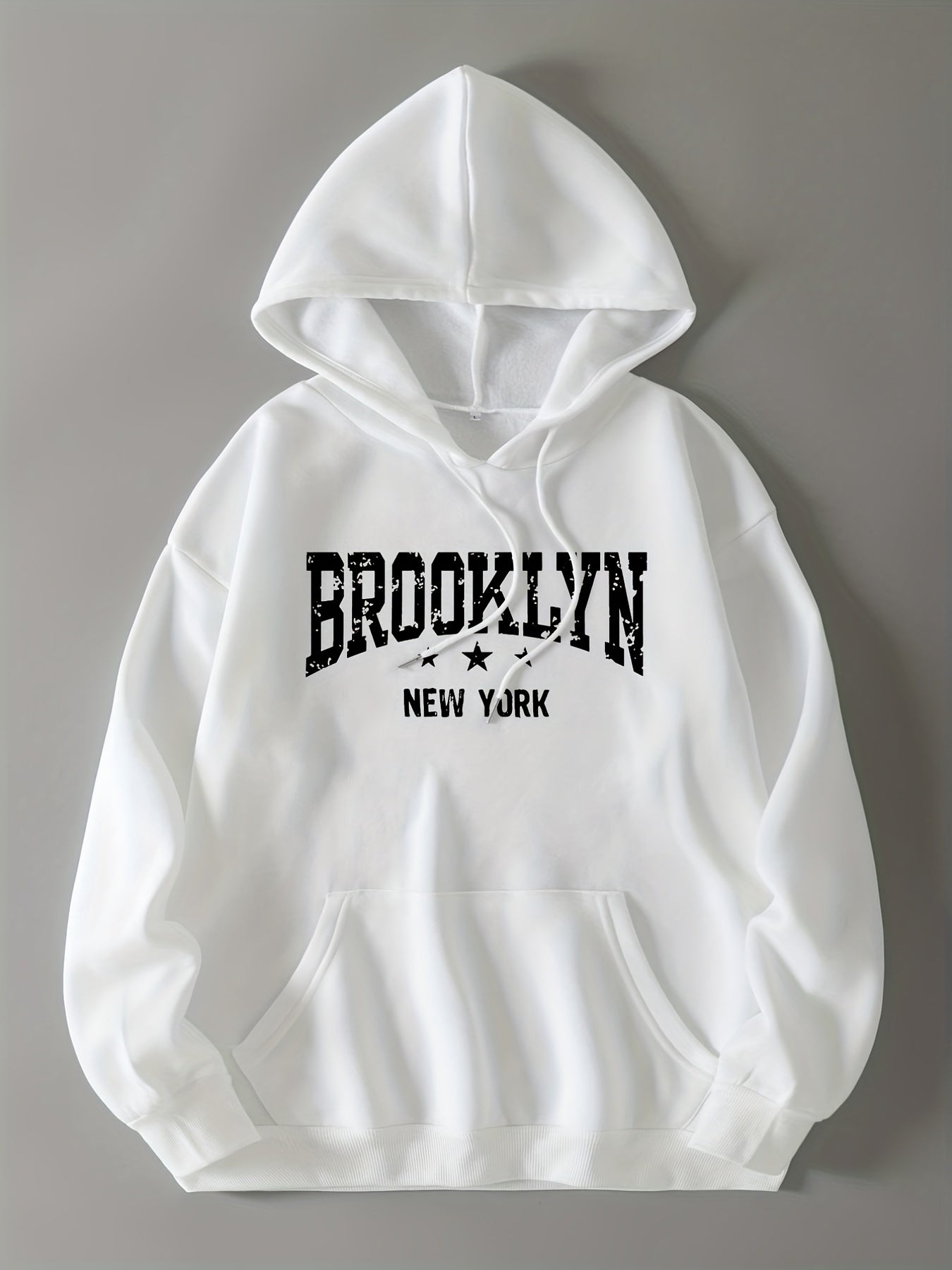 Letter Print Drawstring Sweater Long Sleeve Hoodies Women's Sweatshirt