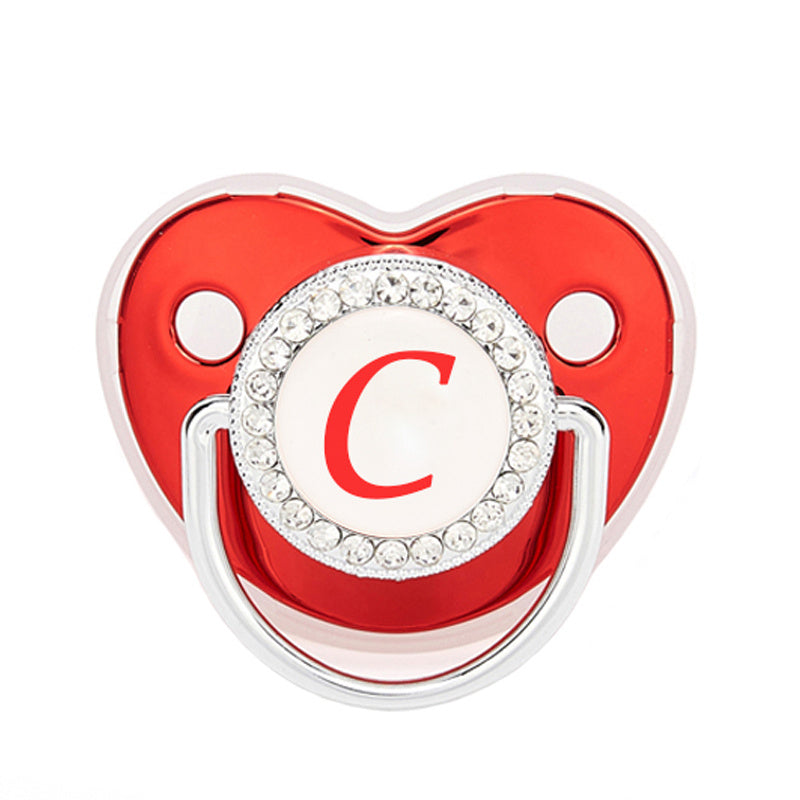 Arrival Pacifier Metallic Red Baby Rhinestone Comfortable Playing Mouth