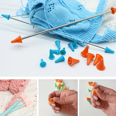 32pcs Knitting Needle Point Protectors 2 Sizes Stoppers for Craft Quilting DIY
