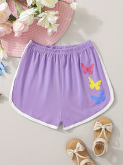 Girls Butterfly Elastic Waist Track Shorts Teen Kids Summer Clothes