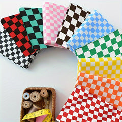 10pcs Checkerboard Style Fabric Colorful Mosaic Plaid Cotton Printed Fabric