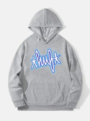 Letter Print Hoodie Men's Casual Graphic Pullover Hooded Sweatshirt