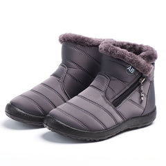 Waterproof Fleece Liner Snow Boots Ankle Thermal Insulated Flat Shoes