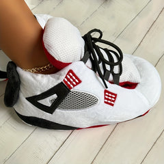 Women's Lace Up Plush Slippers Warm Indoor Comfy Shoes