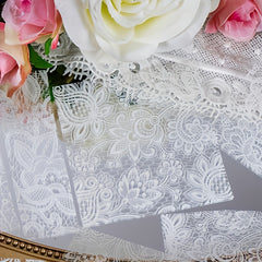 6pcs Flowers Lace Stickers Ink Pet Decorative Collage Material