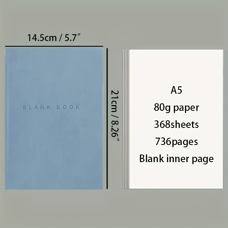 Minimalist Painting Notebook Soft Leather 736 Page Blank Inner Page