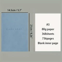 Minimalist Painting Notebook Soft Leather 736 Page Blank Inner Page