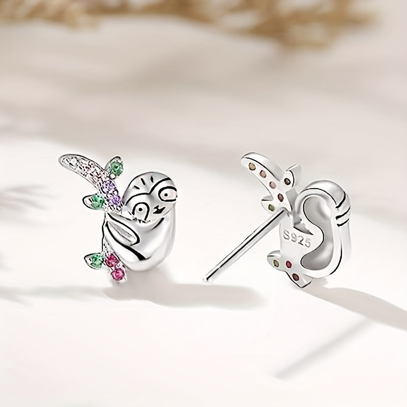 Sterling Silver Sloth Stud Earrings Kids Jewelry