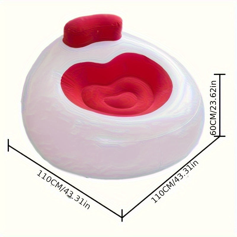 Single Person Inflatable Flocking Sofa Love Shaped Sofa for Home Decoration