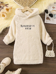 Girls Reversible Fleece Hooded Dress for Fall