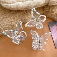 Faux Pearl Butterfly Hair Clip Small Hairpin