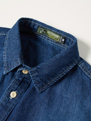 Men's Denim Shirt Chest Pockets Soft Casual Shirt