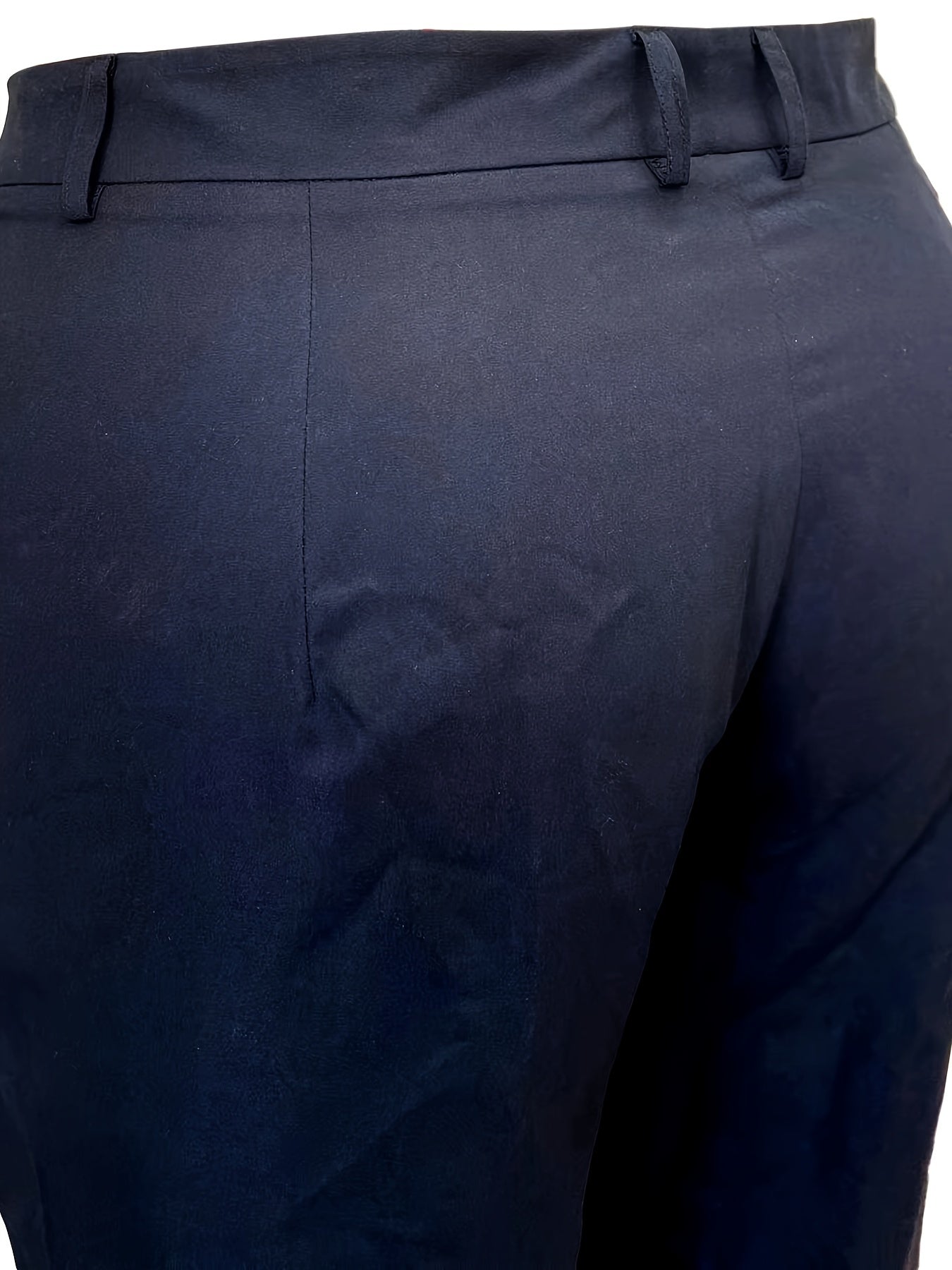 Solid Button Fly High Rise Trousers