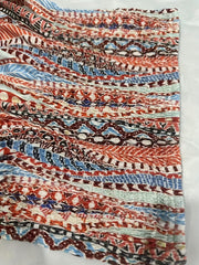 Geometric Print Shirred Tube Top Sleeveless Summer Casual Top