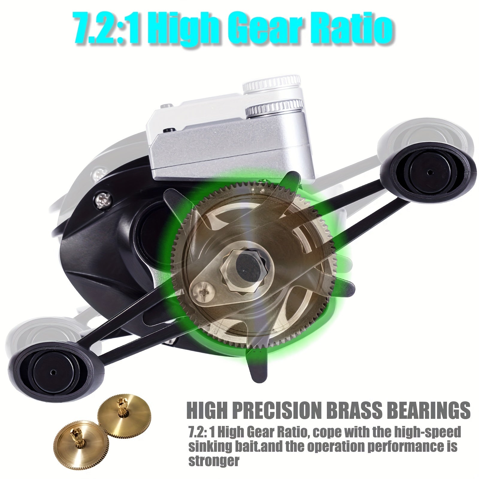 LED Screen Electronic Fishing Reel 7.2:1 Gear Ratio Aluminum Baitcasting