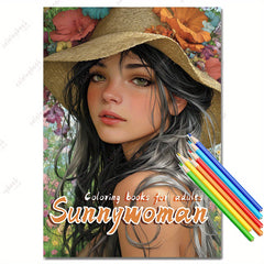 HQY Sunshine Woman Painting Coloring Book for Adults