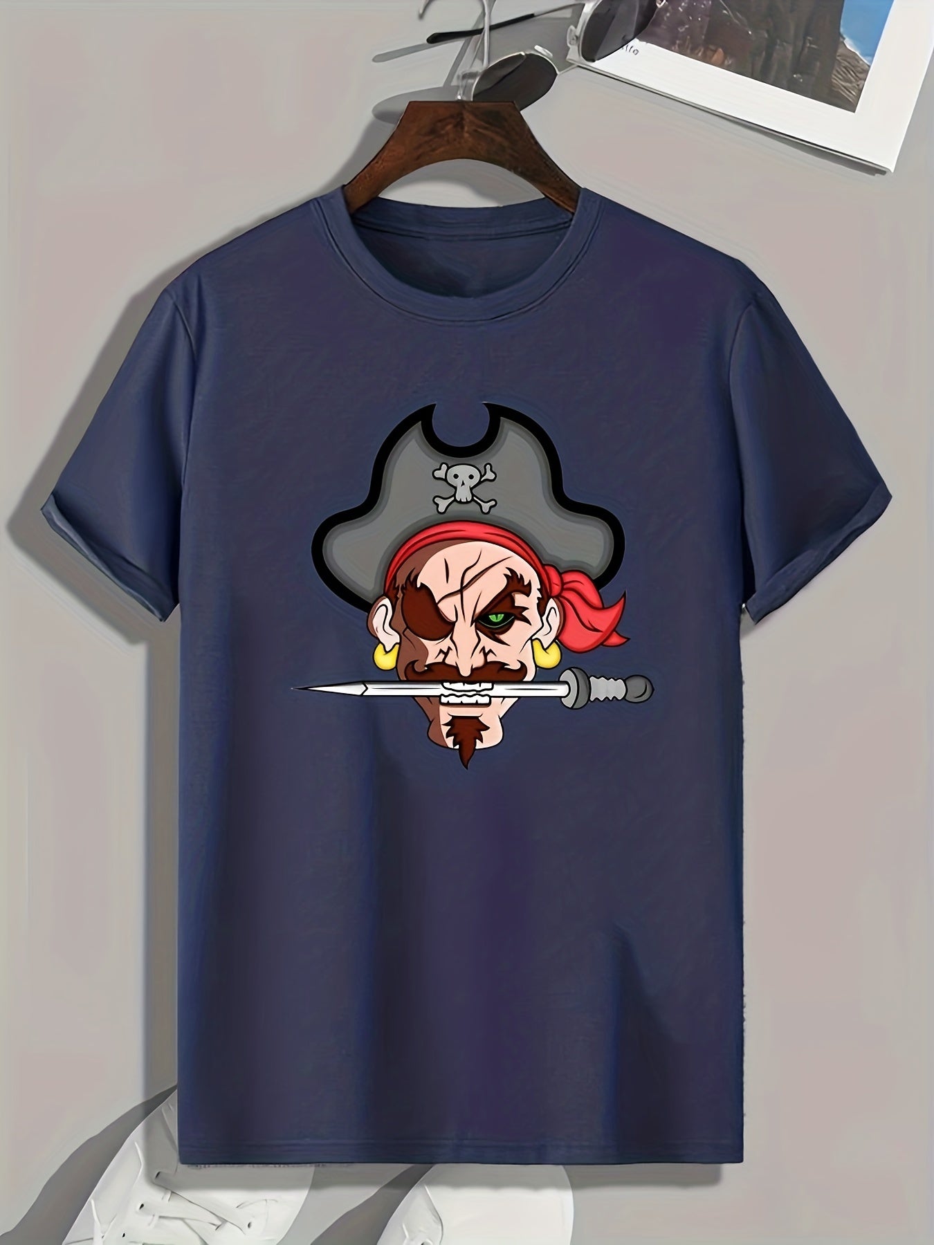 Pirate Pattern Print Men's Sports T-shirt Outdoor Clothing Fitness Gift