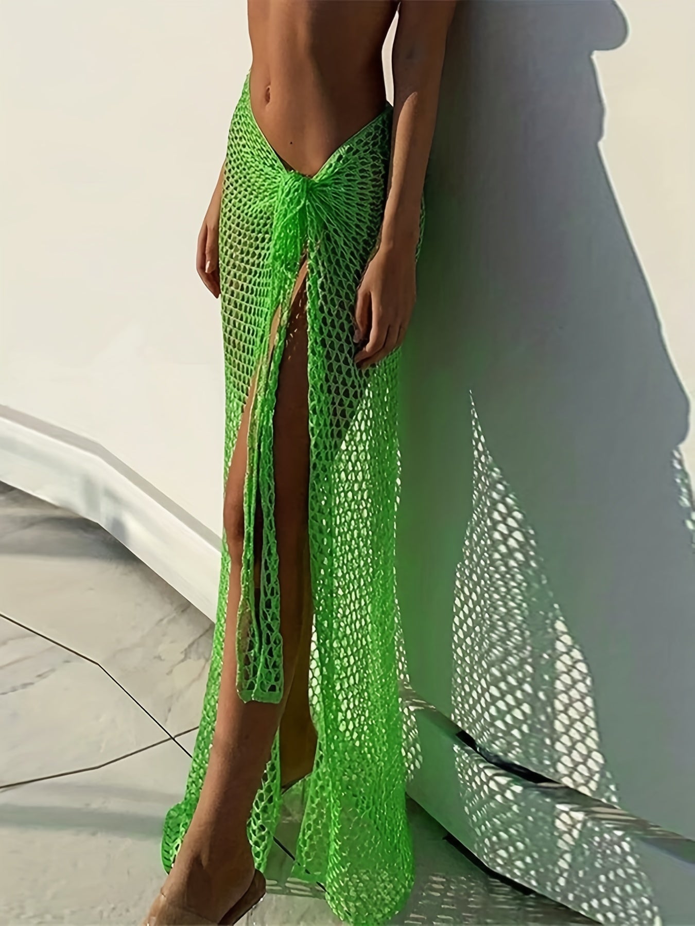 Crochet Beach Wear Skirts Vacation Sexy Maxi Sarong Skirts