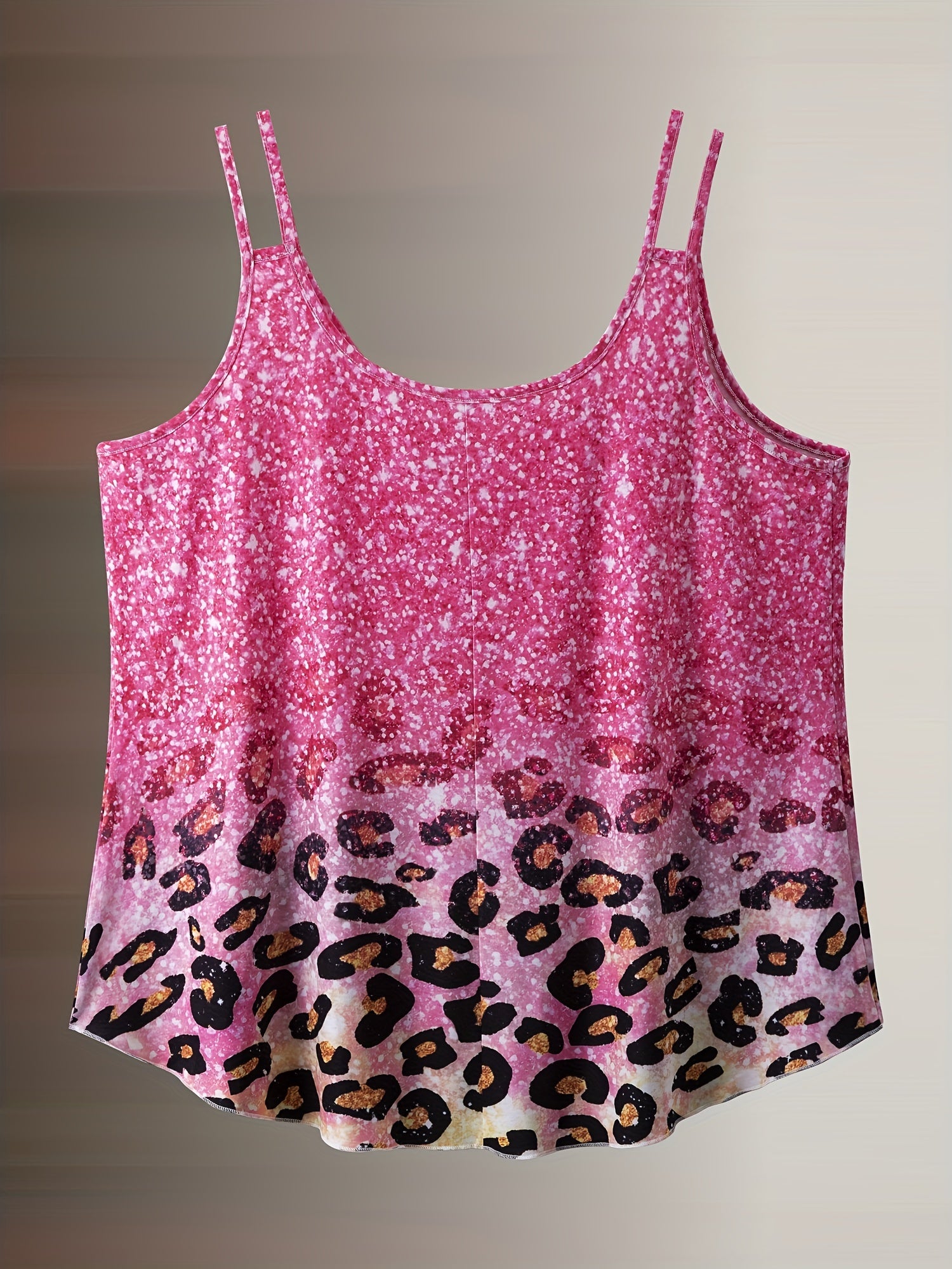 Glitter Leopard Print Tank Top