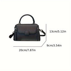 Vintage European Leather Crossbody Bag Crocodile Texture Briefcase