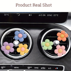 3pcs Small Flowers Scented Decoration Clip For Car Air Outlet