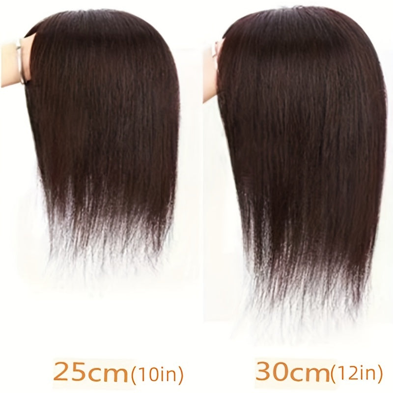 Human Hair Topper Middle Parting Clip In Hair Piece
