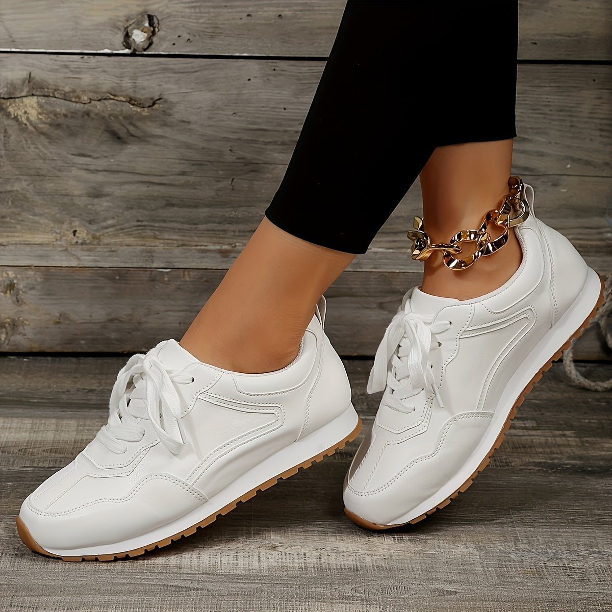 Women's Platform Sneakers Lace Up Outdoor Shoes Lightweight Running Shoes