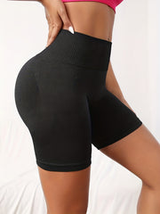 Hip Lifting Yoga Shorts Wide Waistband Workout Biker Shorts Women's Activewear