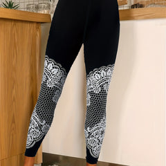 Floral & Geo Print High Rise Yoga Leggings