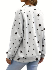Women's Star Print Pullover Sweatshirt for Fall & Winter