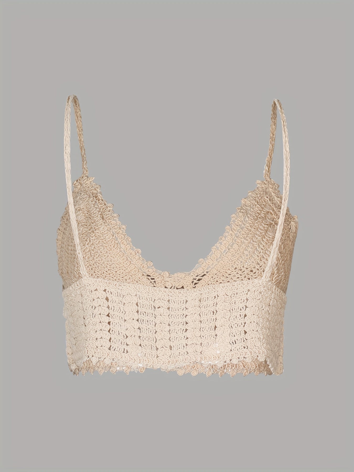 Hollow Out Cami V Neck Crochet Cover Up Top Women's Swimwear