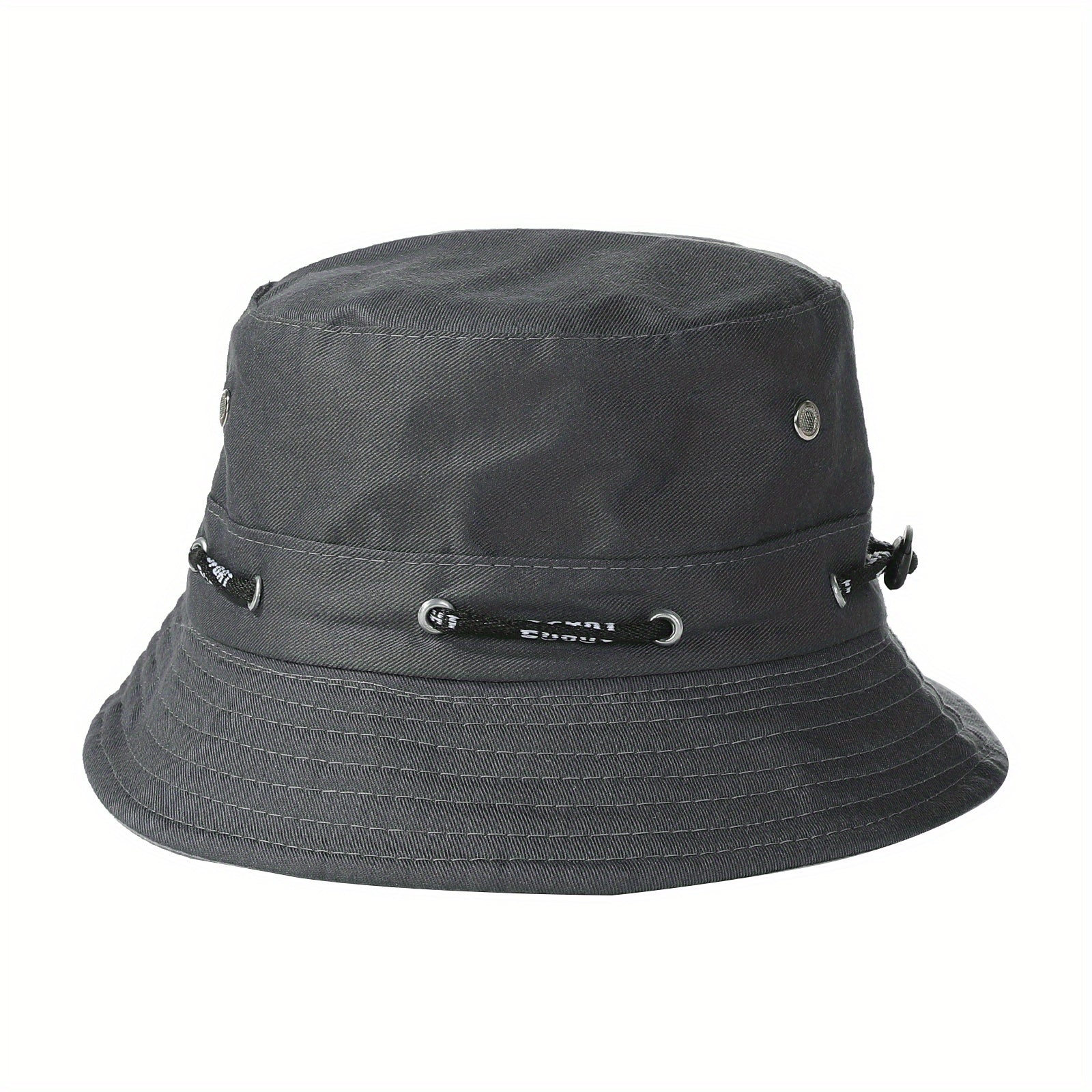 Gray Drawstring Bucket Hat Lightweight Reversible Sun Hat Unisex