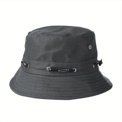 Gray Drawstring Bucket Hat Lightweight Reversible Sun Hat Unisex