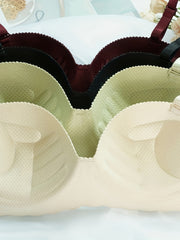 4pcs Girls Seamless Bras Solid Smooth Breathable Wireless Half Cup Bras