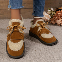 Women's Fuzzy Snow Boots Lightweight Plush Inner Thermal Winter Flats