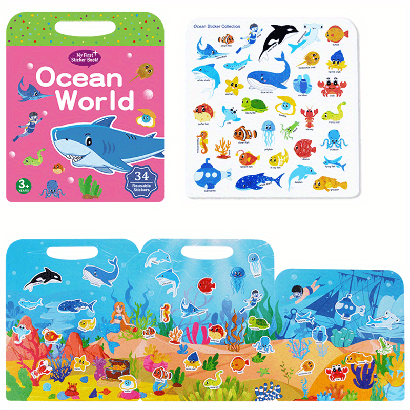 Reusable Sticker Book For Kids, Washable Stickers, Christmas Gift