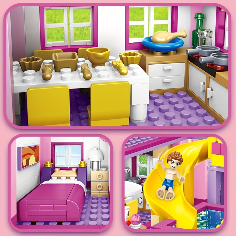 Girls Building Blocks Summer Villa Princess Castle Play House Toy