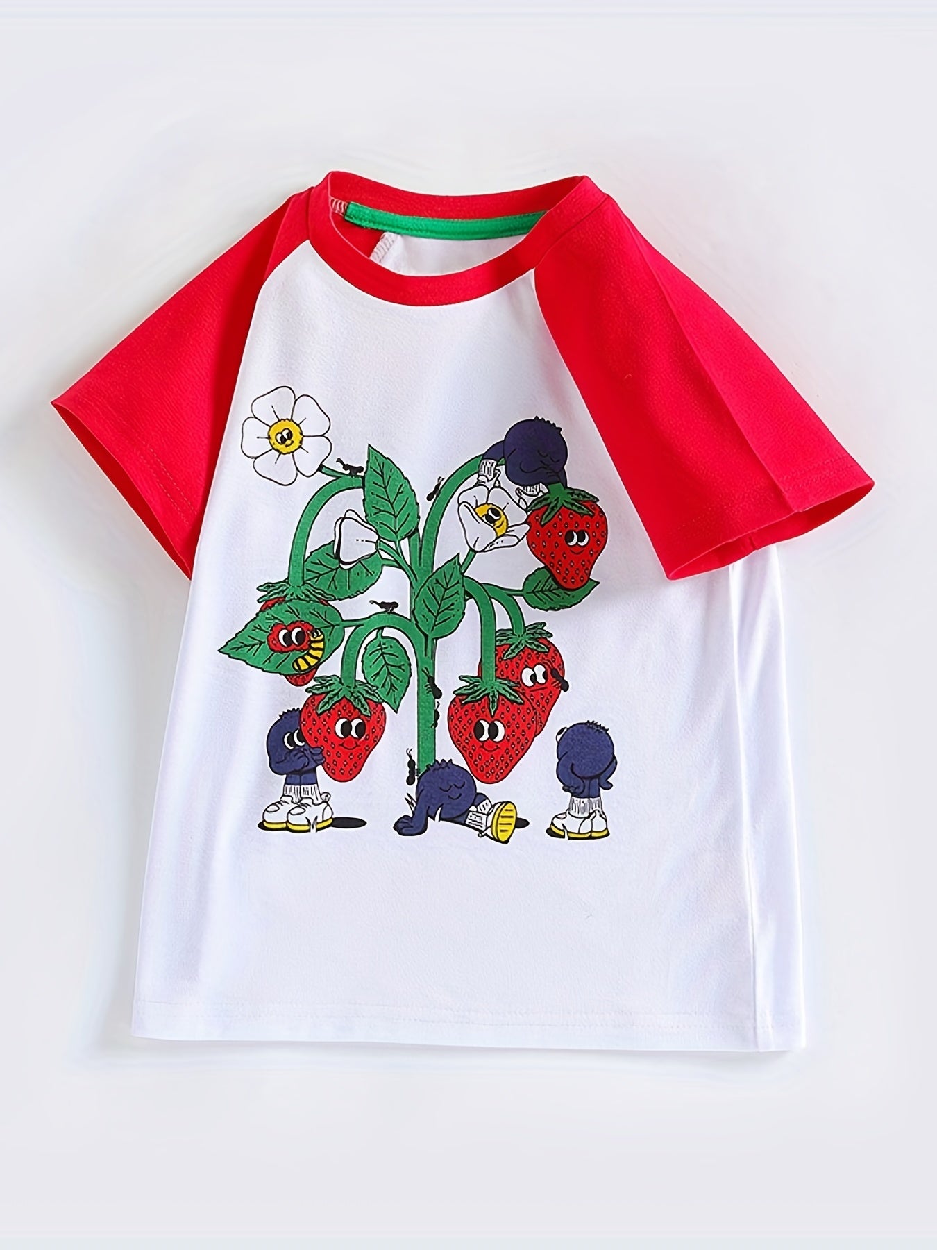 Fruit Print T shirt for Kids Summer Short-sleeve Top