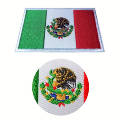 2 PCS Mexico Flag Patch Embroidered Tactical Morale Patch