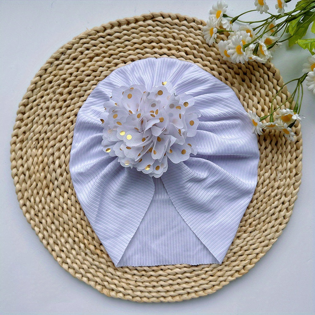 Soft Elastic Strip Flower Baby Hat for Girl