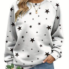 Women's Star Print Pullover Sweatshirt for Fall & Winter
