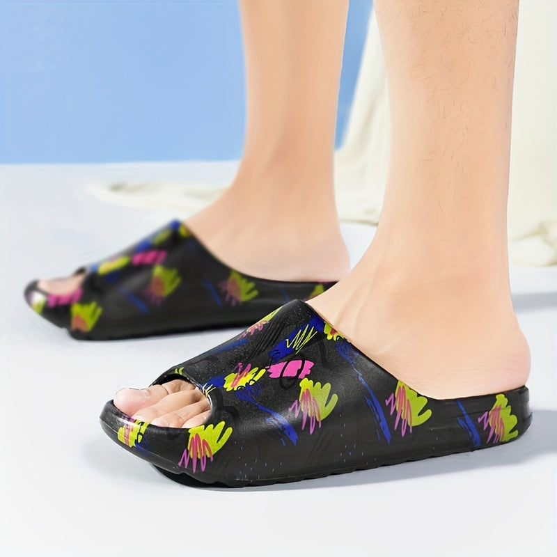 Men's Lightweight Open Toe Slippers Comfortable Indoor Outdoor Shoes