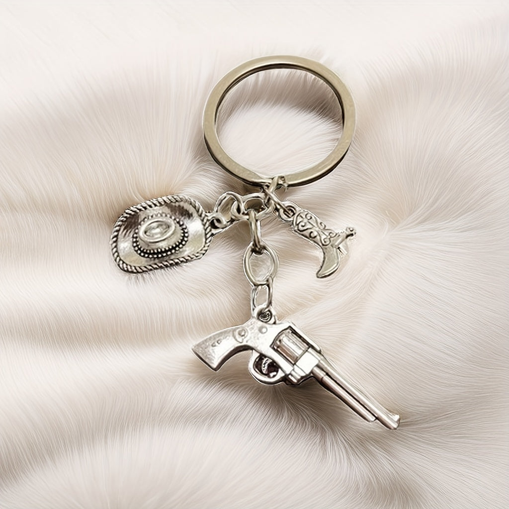 Cowboy Pendant Keychain for Car Keys Backpacks Wallets