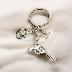 Cowboy Pendant Keychain for Car Keys Backpacks Wallets