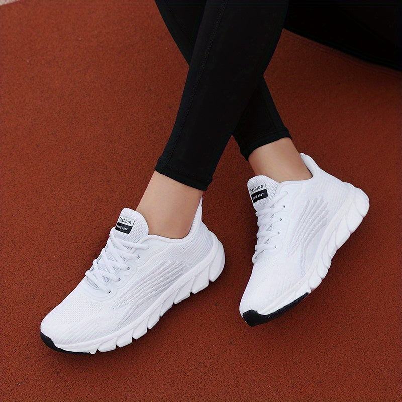 Women's Lightweight Mesh Sneakers Low Top Lace Up Comfy Cozy Round Toe Casual