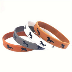 4Pcs Horse Pattern Silicone Bracelet, Random Design
