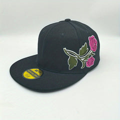 Rose Flower Embroidered Baseball Cap Men Women