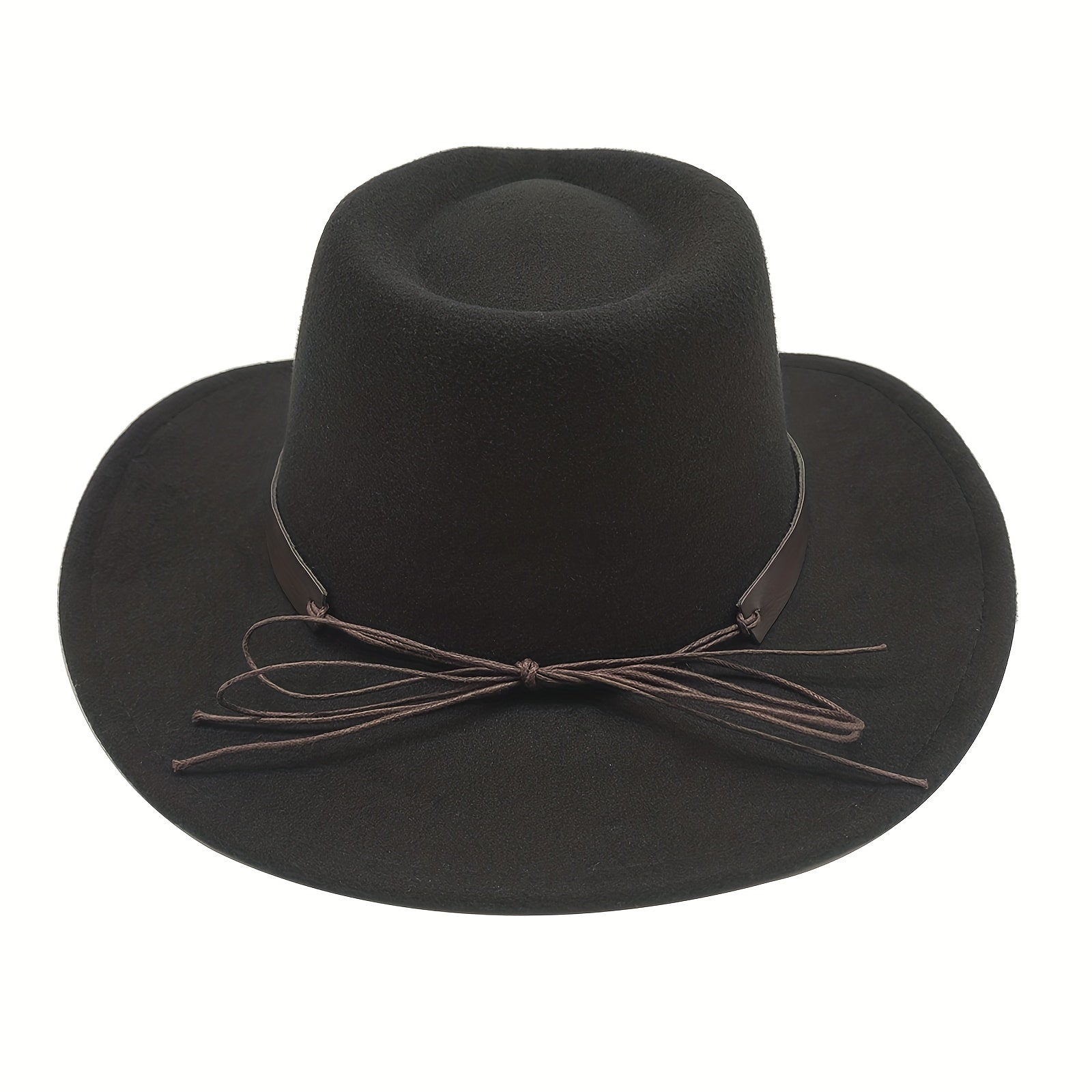 Western Cowboy Hat Felt Wide Brim Fedora Hat Cosplay Costume