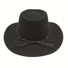 Western Cowboy Hat Felt Wide Brim Fedora Hat Cosplay Costume